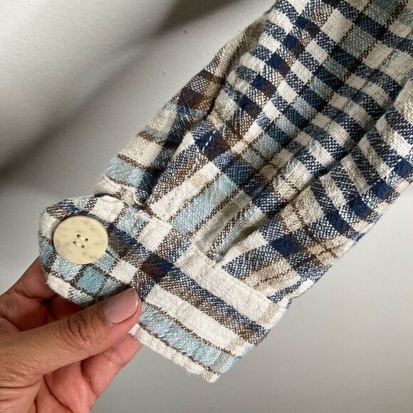 Zara Plaid Crop Button Down Shirt - Picture 8 of 8